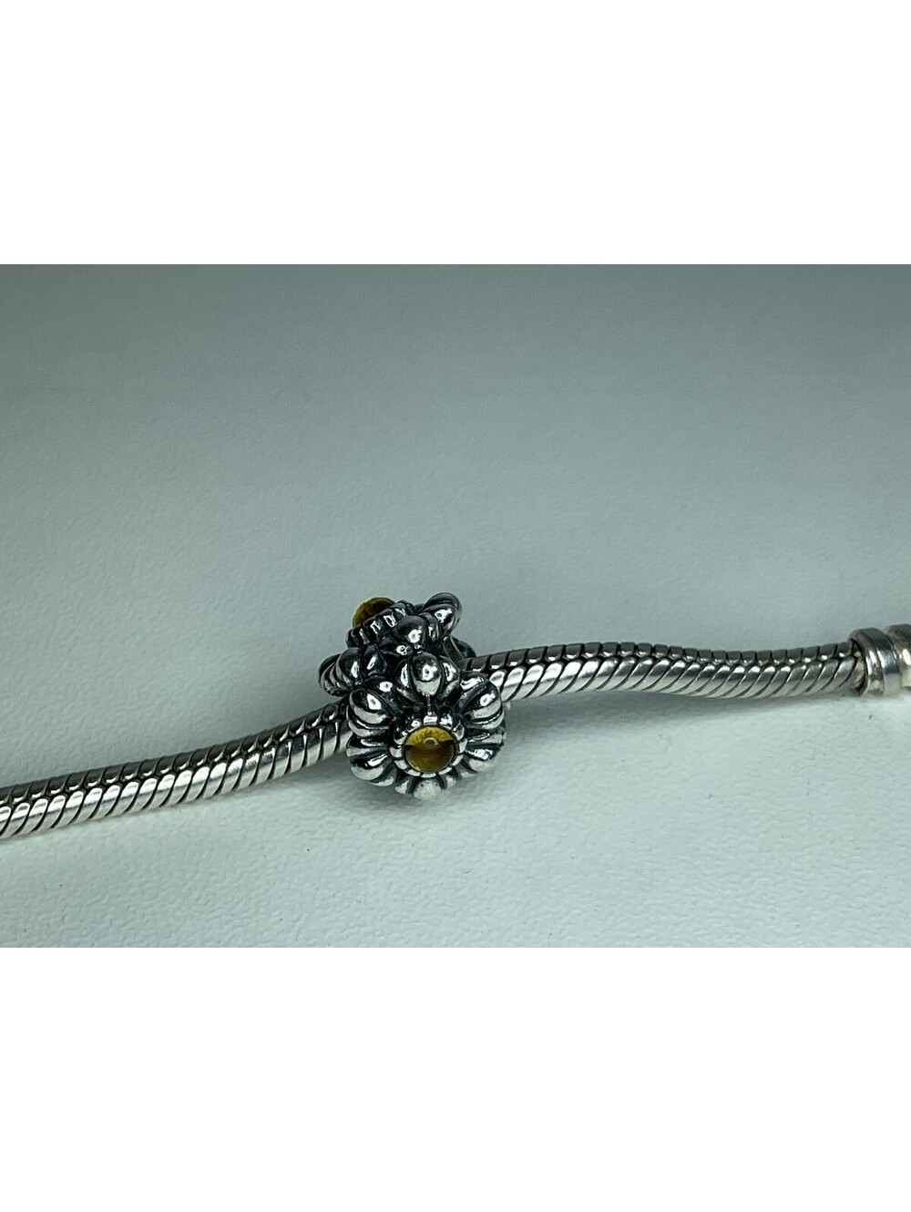 Pandora Birthday Blooms Charm Citrine November Retired